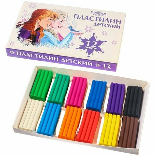 Пластилин Детский 12 цветов 180 г Холодное сердце 502₽