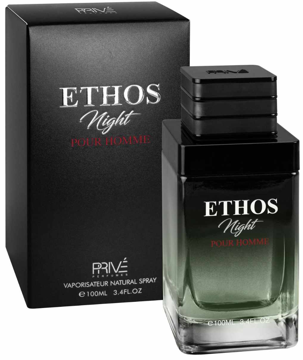 Туалетная вода Prive Ethos Night, мужская, 100 мл, амбро-мускусный аромат