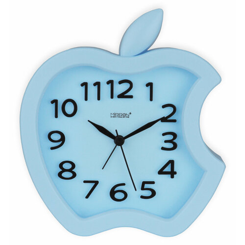 Розовый большой будильник MIRRON 3215B Р в форме яблока/ В спальню/ в детскую/для девочки/часы в виде яблока/часы-будильник детские