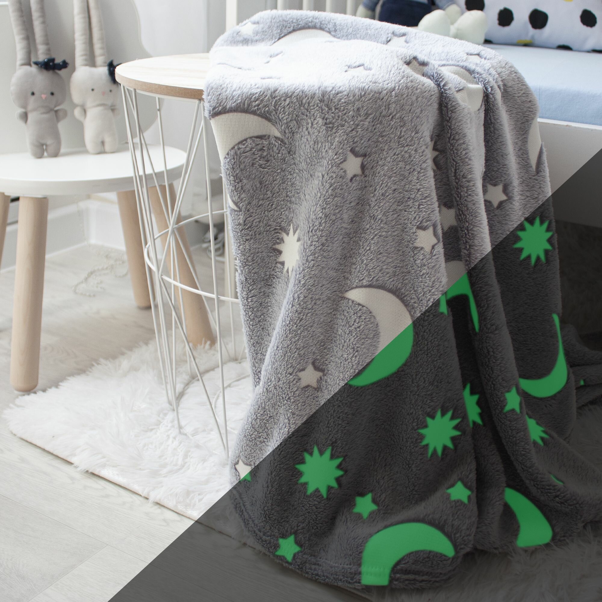 фото Плед велсофт детский Стелла, 100х150 см, Casa Conforte Стелла, персиковый с собачками корги