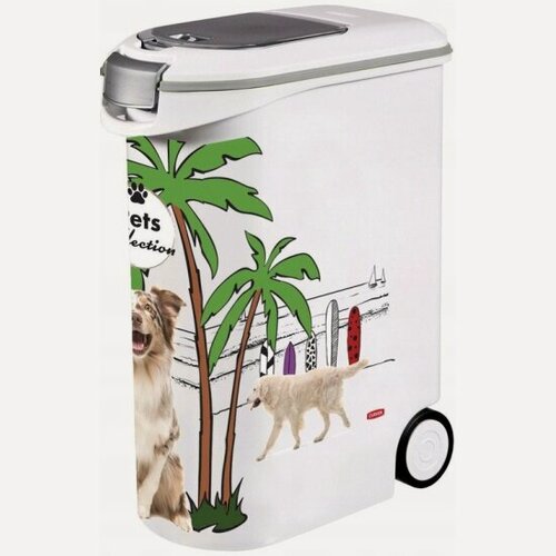 Изображение товара Контейнер для корма Curver Pets Friends 253751 на колёсах герметичный, 54 литра