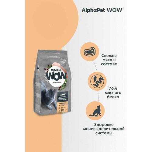AlphaPet WOW Superpremium Сухой полнорационный корм c цыпленком для взрослых стерилизованных кошек и котов