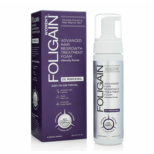 FOLIGAIN WOMEN'S Advanced Hair Regrowth Treatment Foam 3 Month Supply, 177 ml