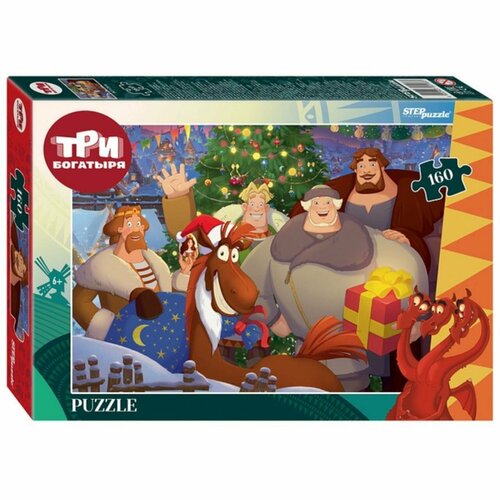 фото Мозаика "puzzle" 160 "три богатыря и пуп земли" (мельница) в к 24x17x3,5 см step puzzle