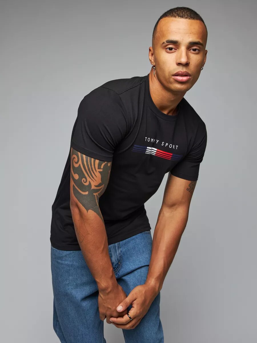 Футболка Tommy Sport, размер XXL, темно-синий — фото 1