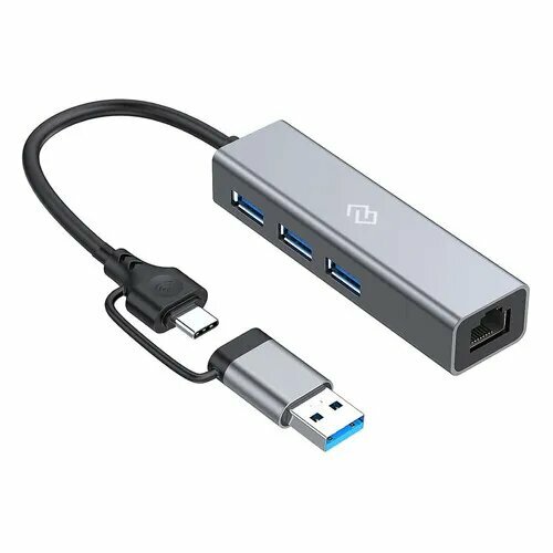 Хаб разветвитель Digma DHUB-LAN-4port черный 1405₽