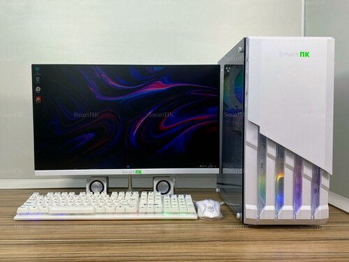 Изображение товара Белый Игровой компьютер intel/RAM 32/RX-580-8g/SSD-512g/Монитор 24|Windows 11