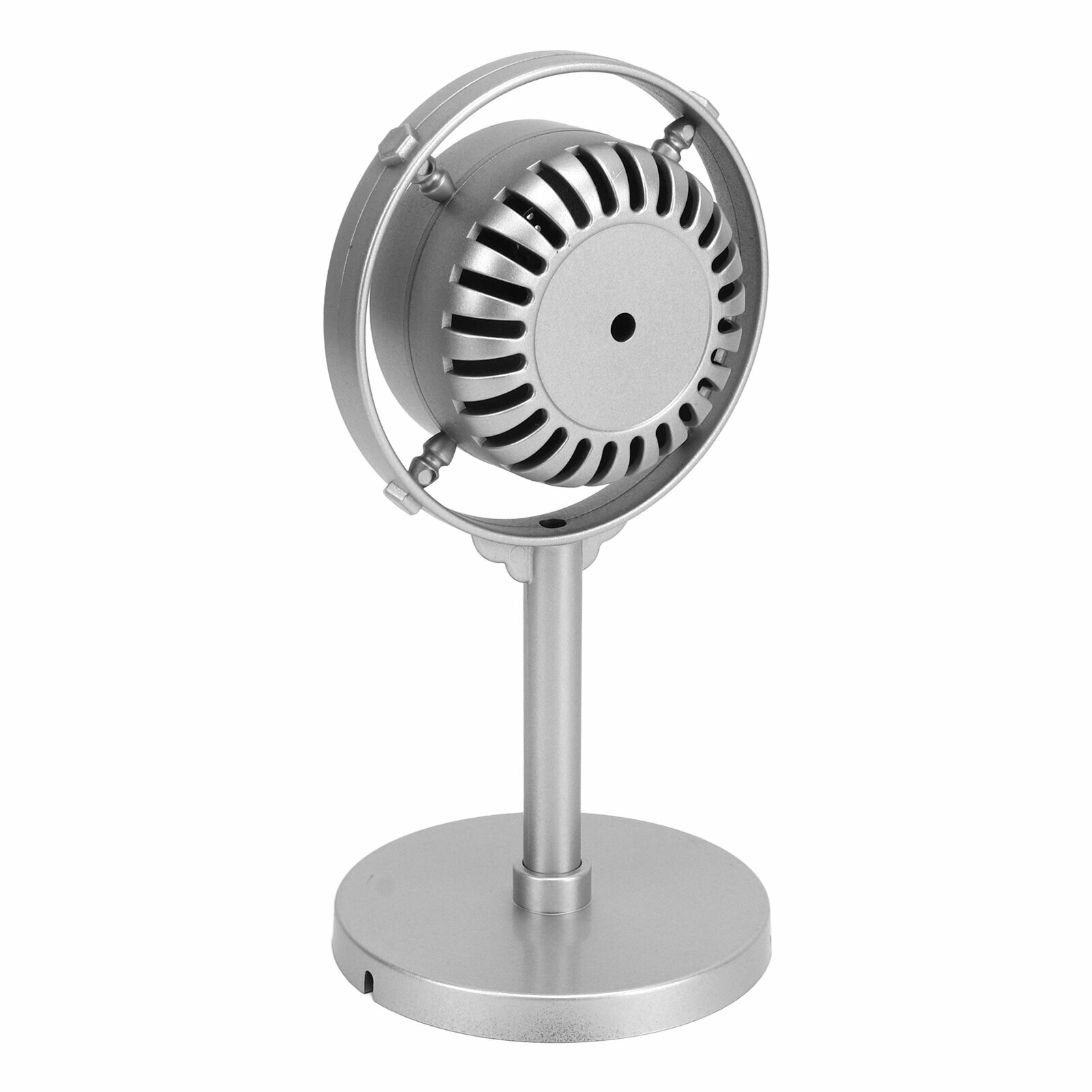 Винтажная ретро модель микрофона, декор для фотосессий, пластиковая имитация, серебристый цвет