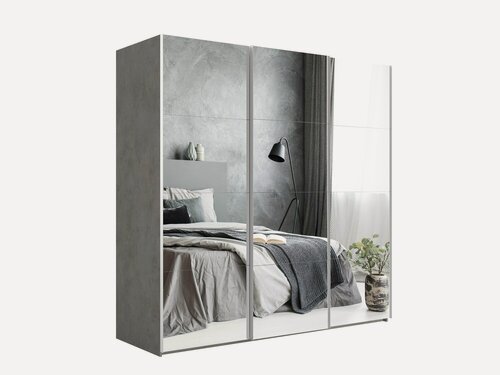 Изображение товара Шкаф-купе Эста 2-х дверный Зеркала 270х66х240, Мебельная компания Е1, Бетон