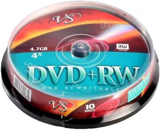 Диск DVD+RW VS 4.7Gb 4x Cake Box (10 шт.) (VSDVDPRWCB1001)