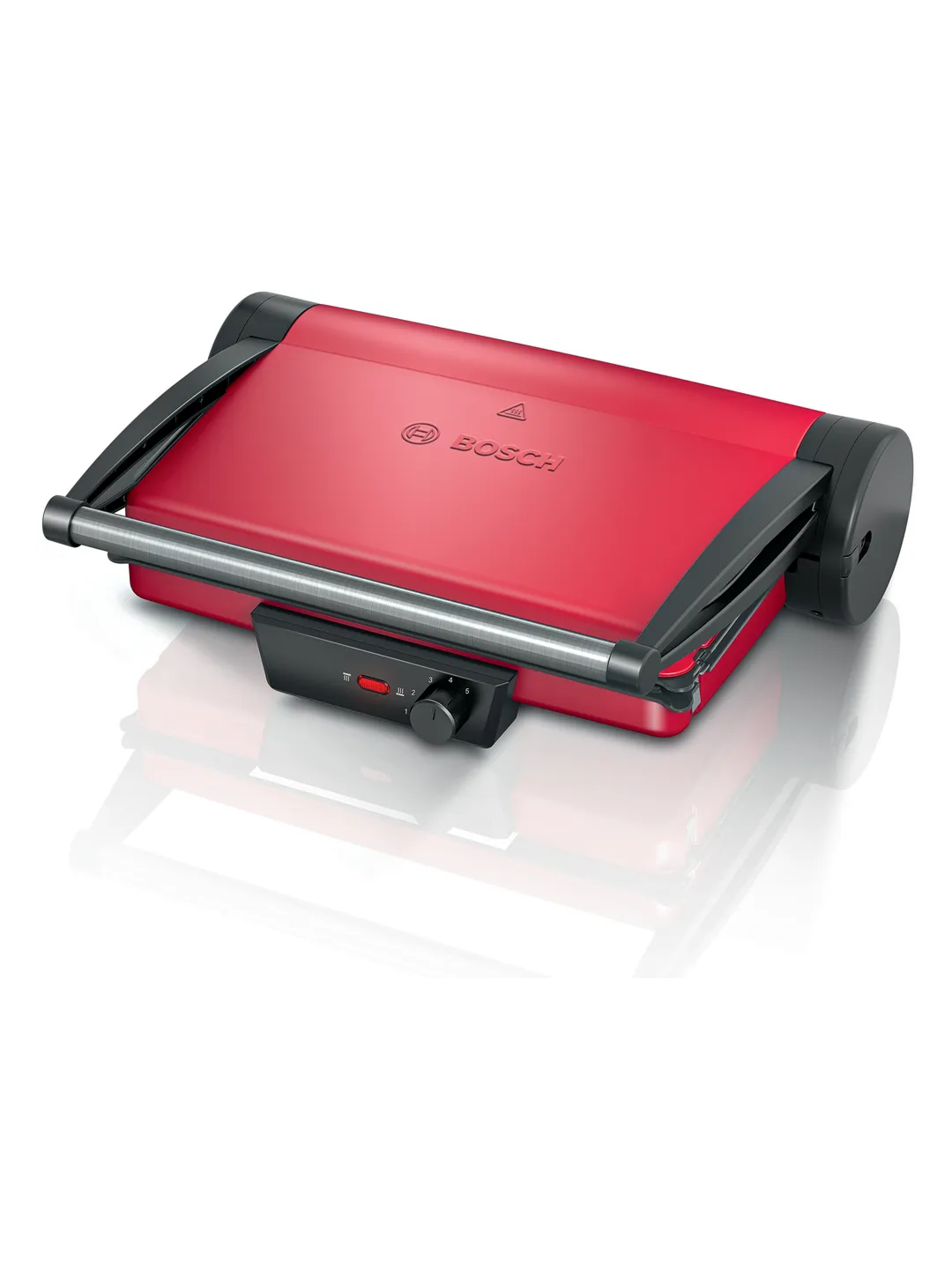 Гриль BOSCH TCG4104 Управление Механическое, Мощность 2000 Вт, корпус Алюминий, Раскрытие на 180°, Защита от перегрева