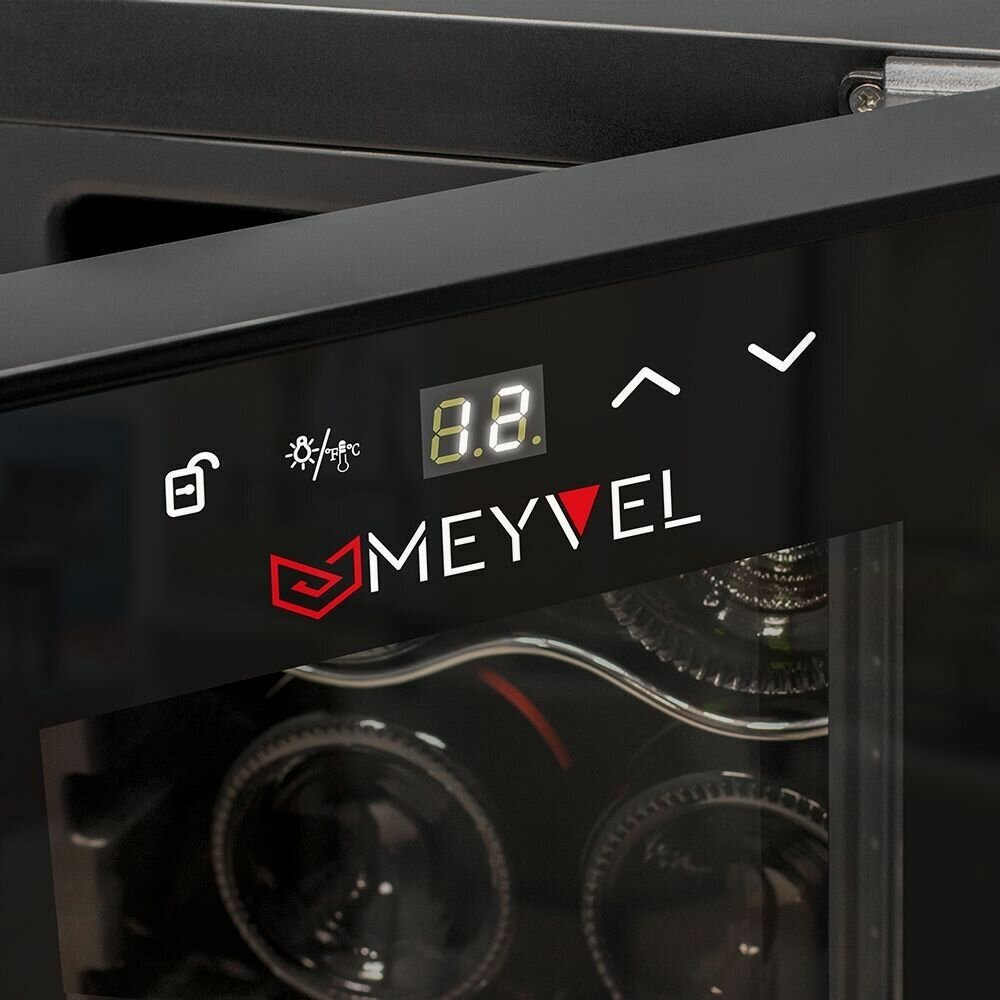 Винный шкаф Meyvel MV12-CBD1 (компрессорный холодильник для вина на 12 бутылок) - фотография № 6