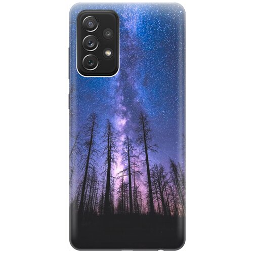 фото Re:pa накладка transparent для samsung galaxy a72 с принтом "ночной лес и звездное небо"