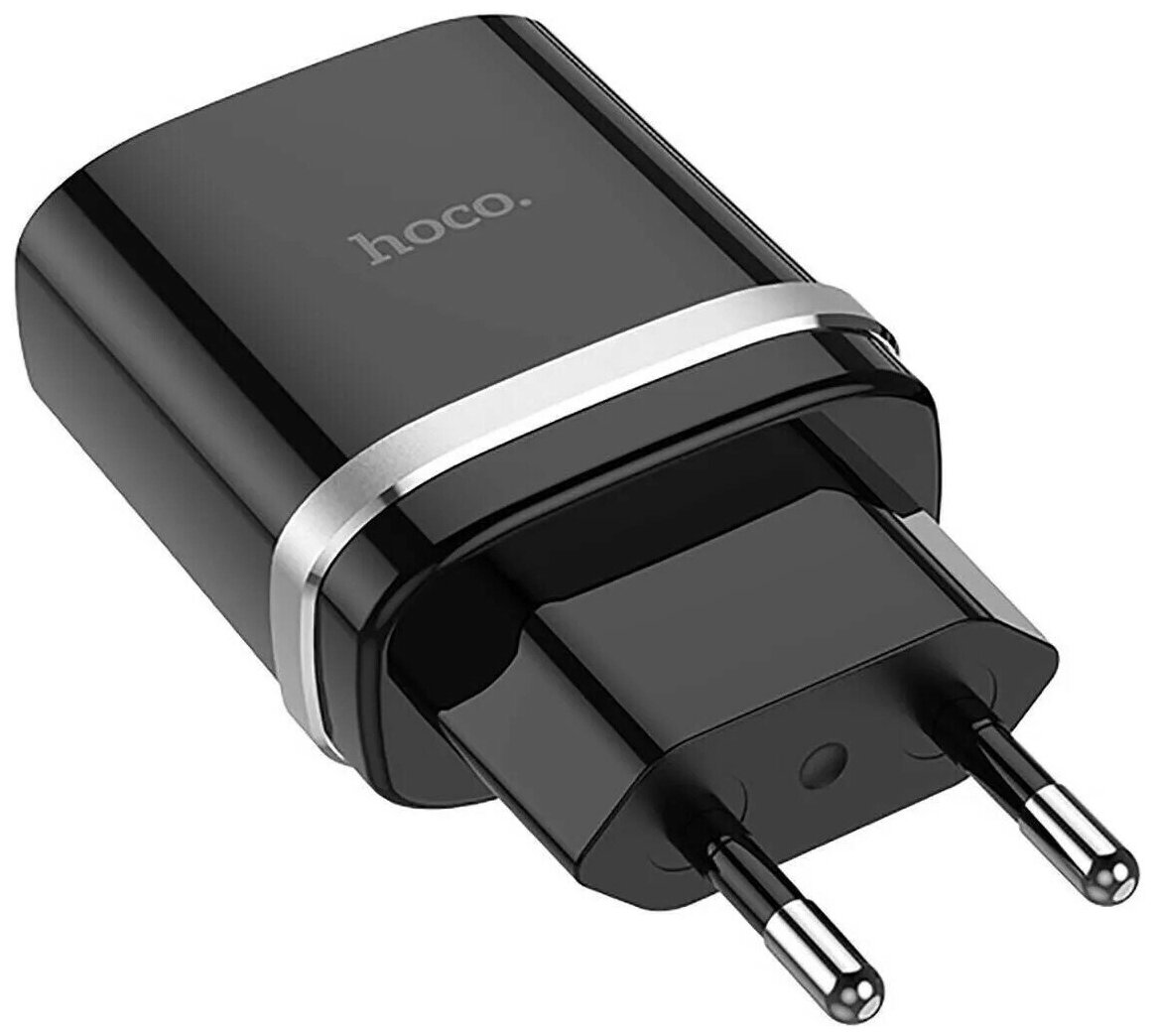 1USB Hoco QC3.0 C12Q - сетевое зарядное устройство, черный