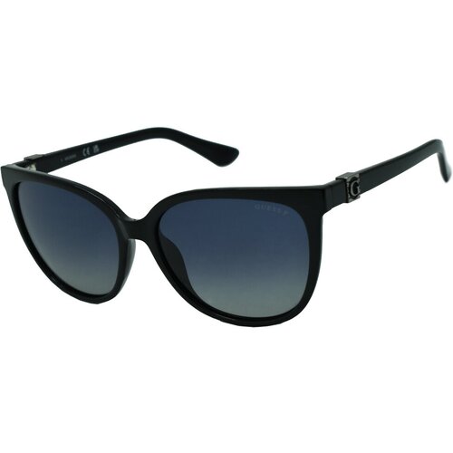 Солнцезащитные очки GUESS, кошачий глаз, с защитой от УФ, градиентные, для женщин, черный