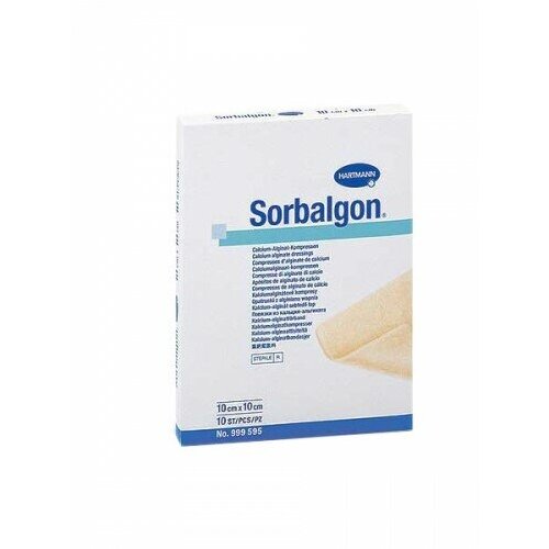 Sorbalgon / Сорбалгон - повязка из волокон кальция-альгината, 10x10 см (10 шт.)