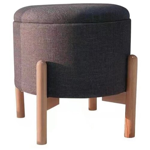 Табурет на деревянных ножках DMR1911 ø 42 см цвет серый