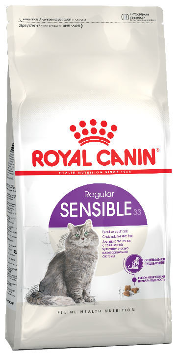 ROYAL CANIN SENSIBLE 33 для взрослых кошек при аллергии (0,4 + 0,16 кг) - фотография № 2