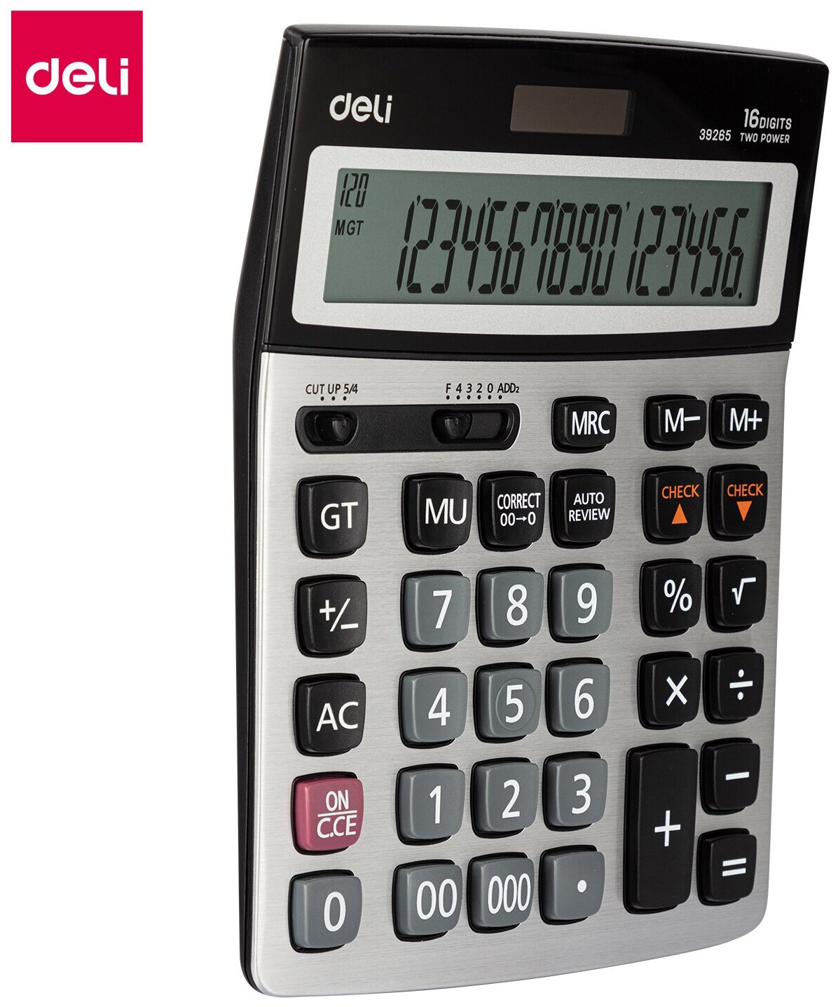 Калькулятор бухгалтерский Deli E39265 серый - фото №3
