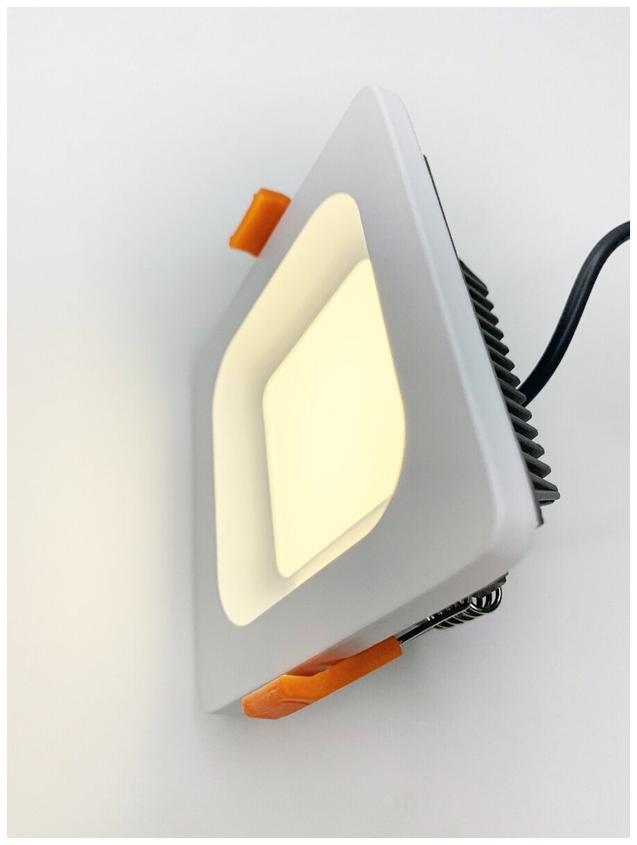 Встраиваемый светильник Elvan VLS-5048SQ-8W-WW-Wh, Без цоколя, 8 Вт - фотография № 9