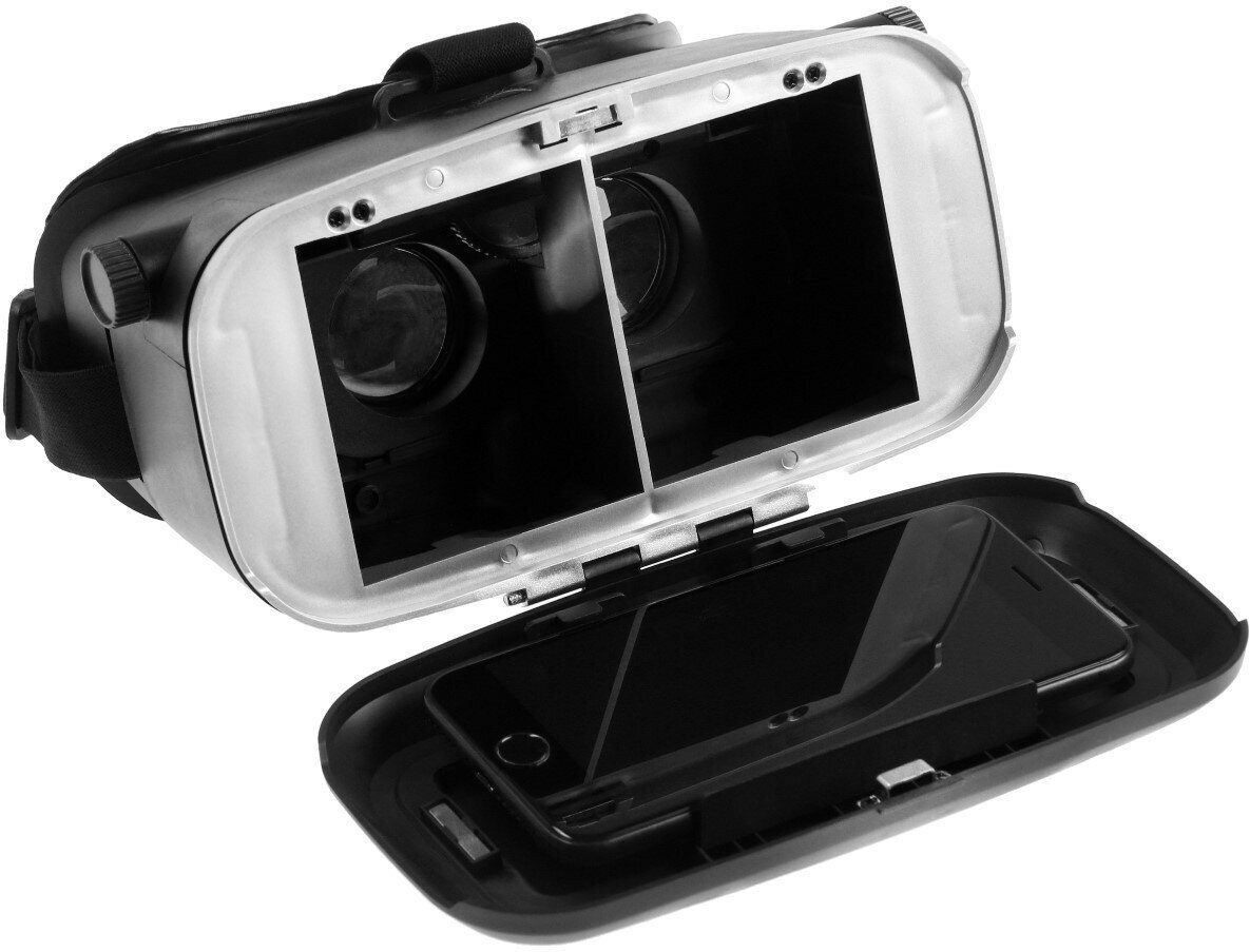 3D Очки виртуальной реальности LuazON, смартфоны до 6.5" (75х160мм), чёрные