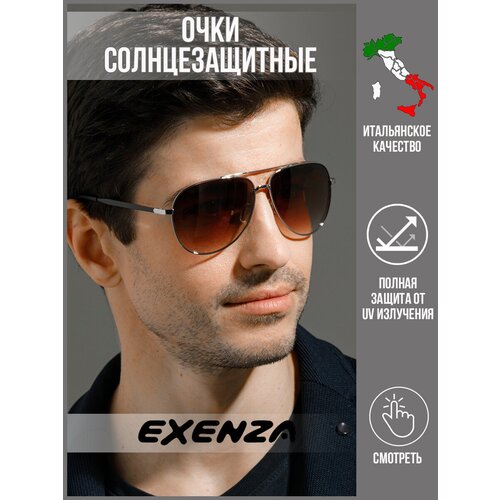 Стильные классические мужские солнцезащитные очки авиаторы капли Exenza FREDDO