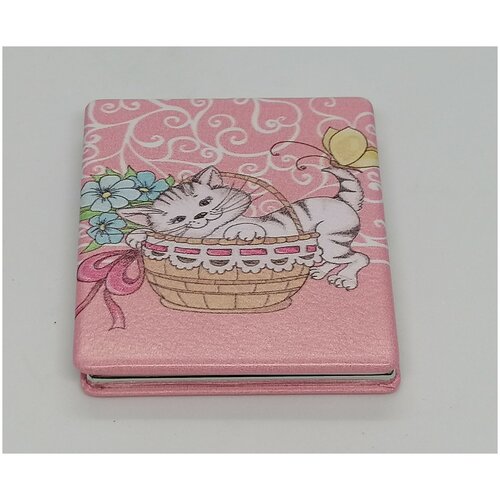 Зеркало кожаное, квадратное 