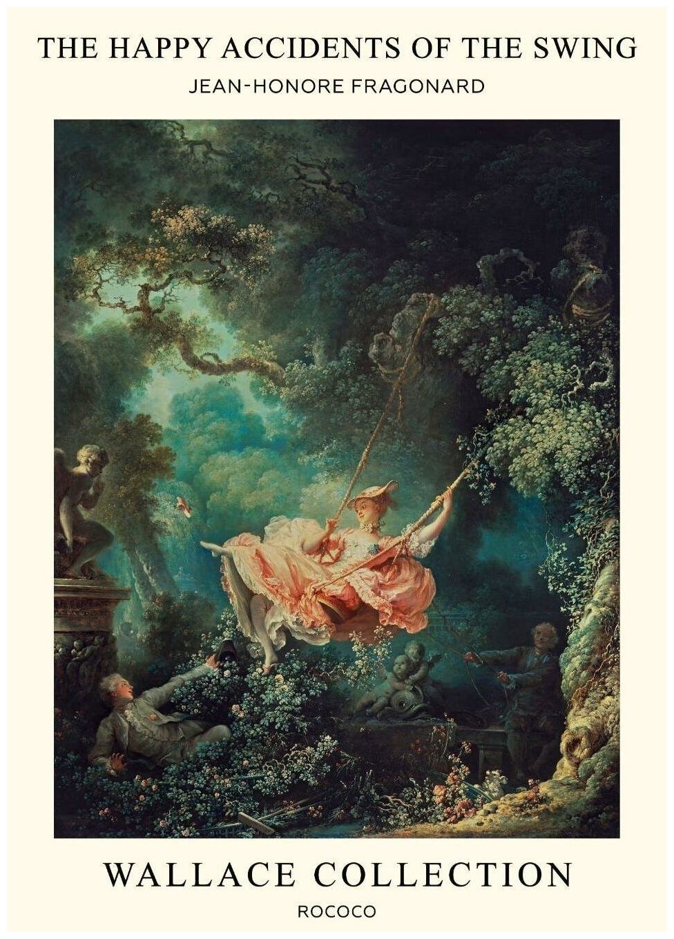 Постер / Плакат / Картина Жан Оноре Фрагонар - Качели 40х50 см в подарочном тубусе