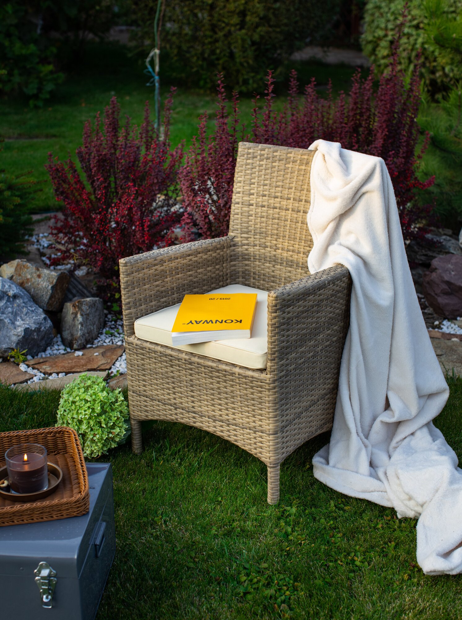 Кресло садовое Garda с подушкой ротанг цвет мокко - фотография № 2