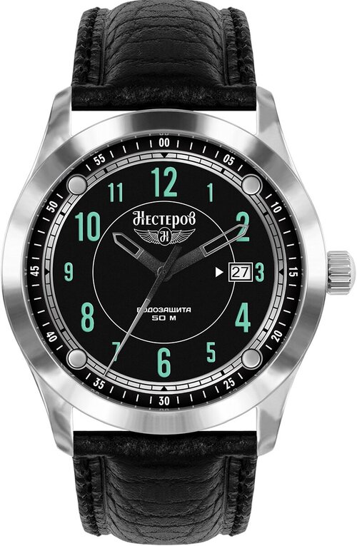 Наручные часы Нестеров H0959E02-05EN, зеленый, серебряный