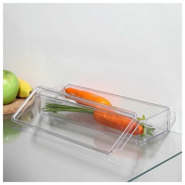 орйзер для холодильника 10х30х5см idea с крышкой м 1584 М-Пластика - фото №6