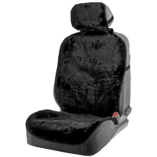 Накидка на сиденье натуральная шерсть 145х55 см черная 2555₽