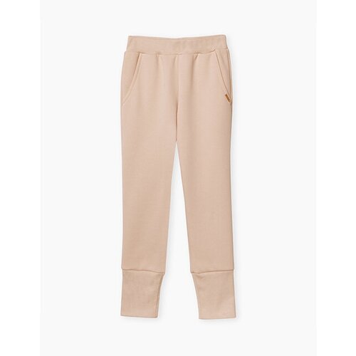 Школьные брюки дудочки  Bell Bimbo, демисезон/лето, нарядный стиль, пояс на резинке, карманы, размер 116, бежевый