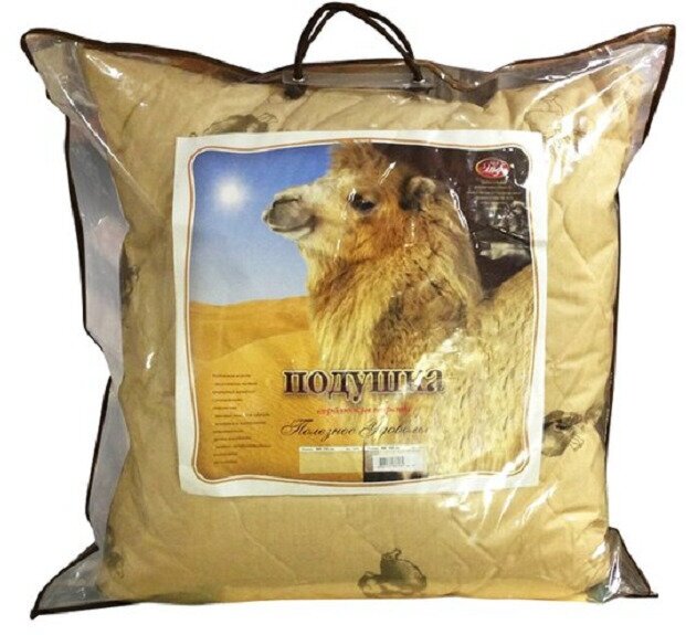 фото Подушка Эльф Верблюжья шерсть с наполнителем холлофайбер, Средняя жесткость