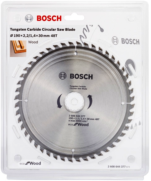 Диск пильный BOSCH Eco 190х30мм, 48 зубов, твердосплавные напайки