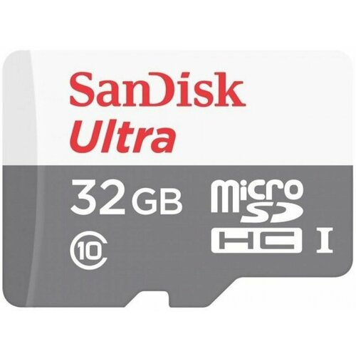 Карта памяти SanDisk microSDHC Ultra Class 10 UHS-I U1 (100/10MB/s) 32GB карта памяти sandisk ultra 32gb microsdhc class 10 sdsqunc 032g zn3mn