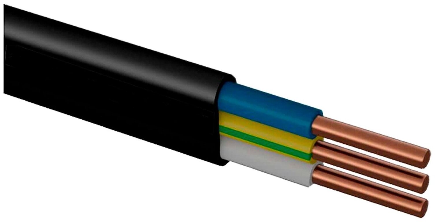 Кабель силовой ВВГ-Пнг(А)-LS калужский кабельный завод ГОСТ, 3x6 мм², 20 м