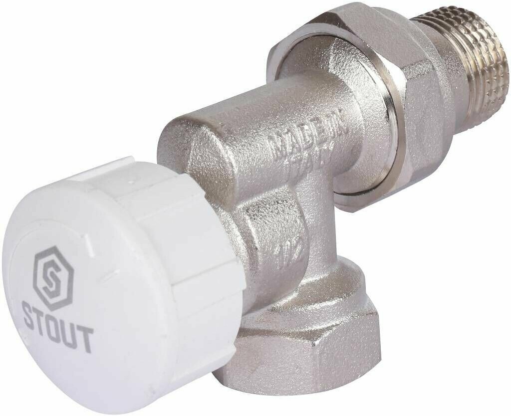 Клапан термостатический осевой STOUT - 1/2" x 1/2" (ВР/НР-американка, PN10, Tmax 110°C)