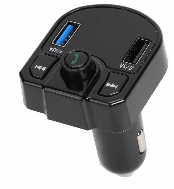 Блютуз ФМ-трансмиттер (модулятор) в авто Bluetooth, 2xUSB 3.1A, microSD / автомобильная быстрая зарядка в машину для телефона