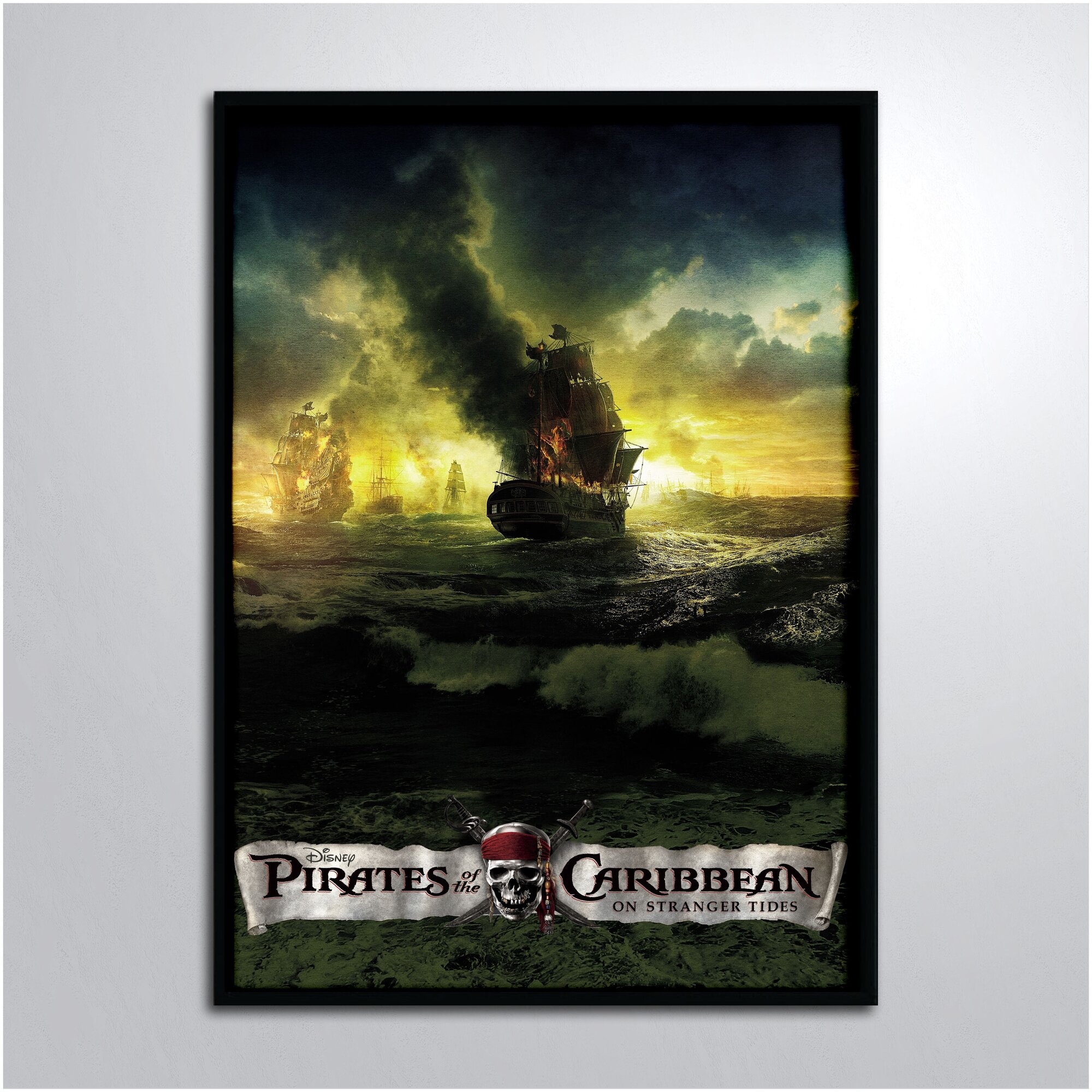 Постер в раме/ Пираты Карибского моря На странных берегах Корабль
