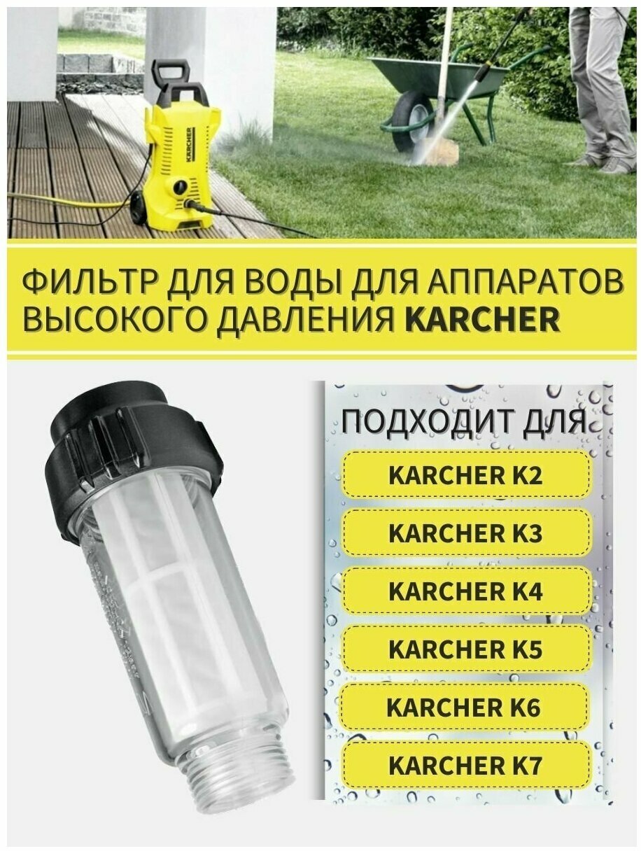 Фильтр воды для мойки высокого давления совместим с мойками KARCHER K2 K3 K4 K5 K6 K7