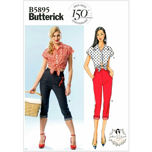 Выкройка Butterick №5895 Топ, джинсы выкройка butterick 6489 топ