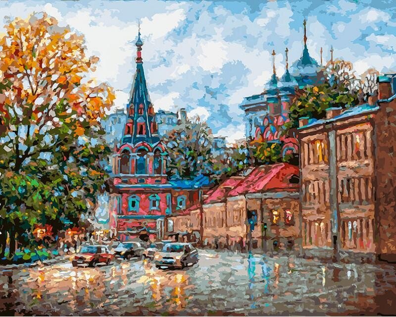 Картина по номерам Белоснежка «Москва под осенним небом» (40х50 см, холст на подрамнике)