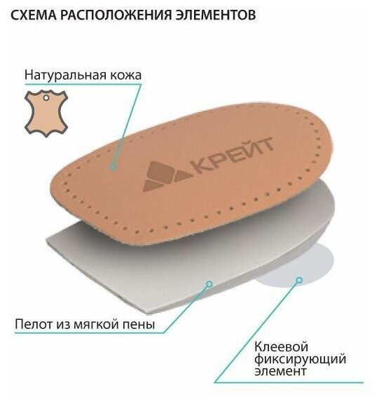 Подпяточники ортопедические амортизирующие, кожаные, размер M (38-40), коричневые