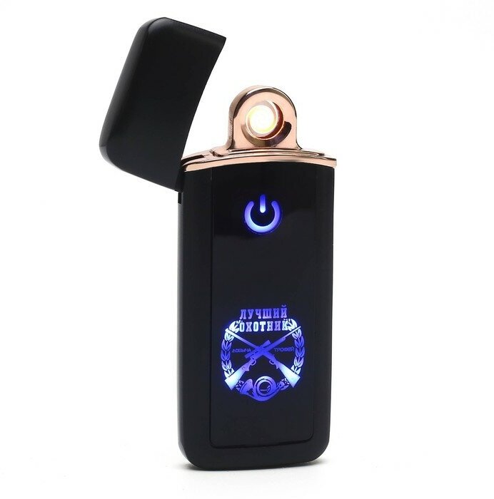 Командор Зажигалка электронная "Лучший охотник" USB спираль 3 х 7.3 см черная