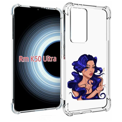 Чехол MyPads красивая-девушка-с-синими-волосами женский для Xiaomi 12T / Redmi K50 Ultra задняя-панель-накладка-бампер