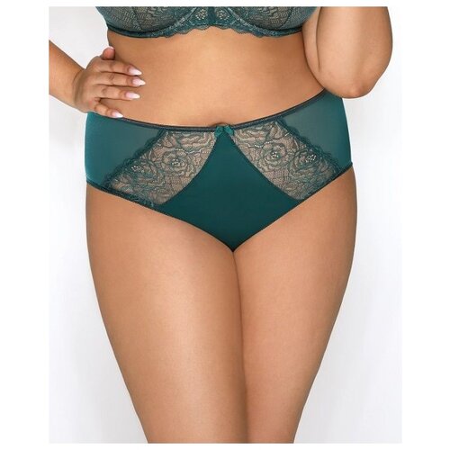 MAT lingerie Трусы Asti слипы завышенная талия с кружевными вставками, размер S/36, зелeный