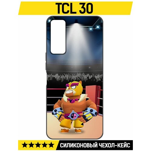 Чехол-накладка Krutoff Soft Case Brawl Stars - Эль Тигро для TCL 30 черный чехол накладка krutoff soft case brawl stars эль тигро для huawei nova 11 черный