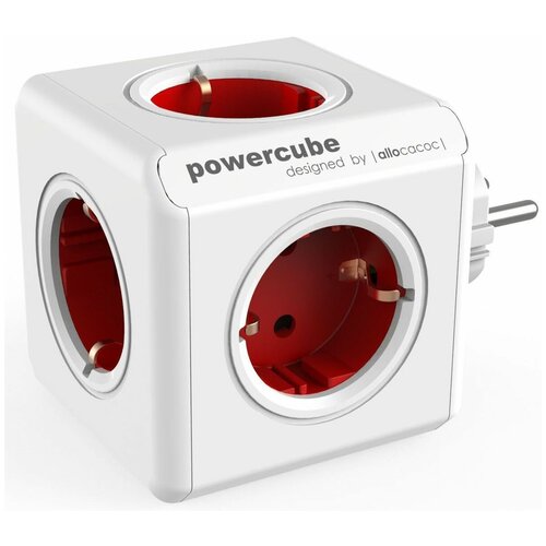 Сетевой разветвитель Allocacoc PowerCube Original, 5 розеток (1100RD/DEORPC), красный