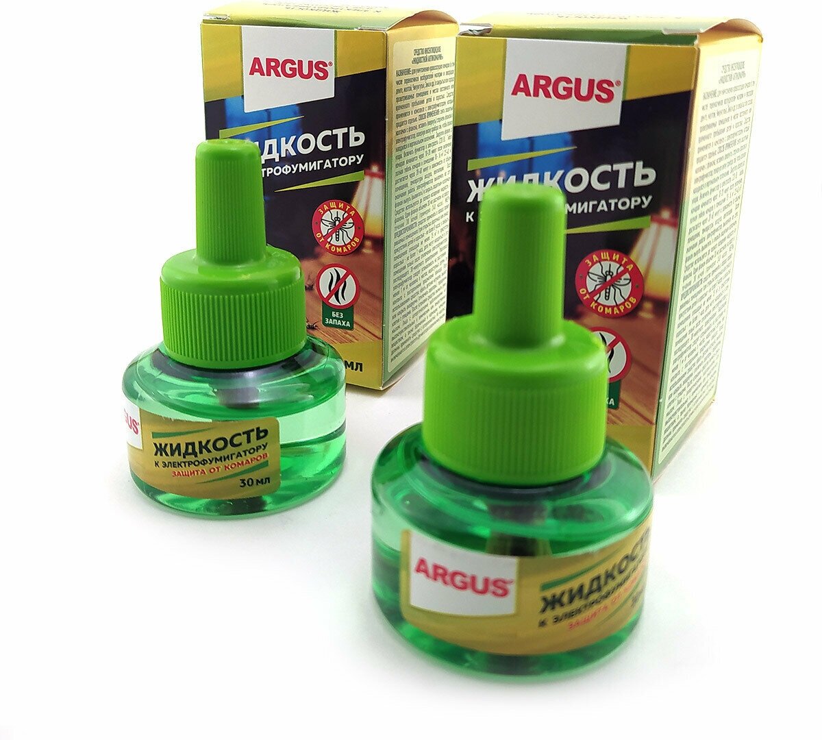 Жидкость (2шт) от комаров ARGUS для фумигаторов, 45 ночей, без запаха